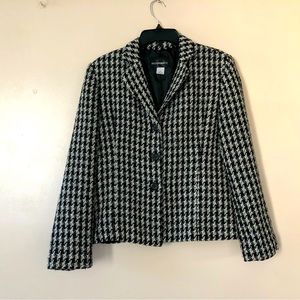 Requirements tweed Houndstooth blazer size 12 polyester wool blend workwear